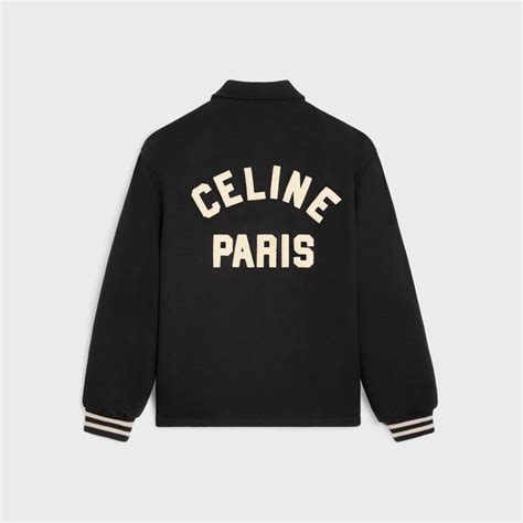 celine baseball teddy jacket in textured wool